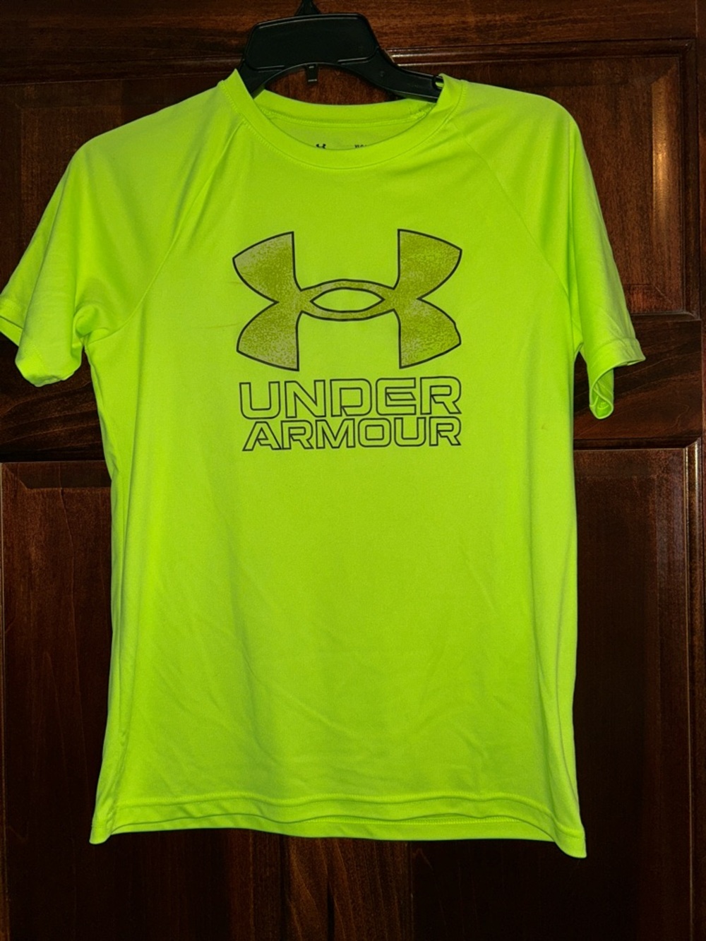 Under Armour Neon Yellow-Green Short Sleeve Logo Tee YL
